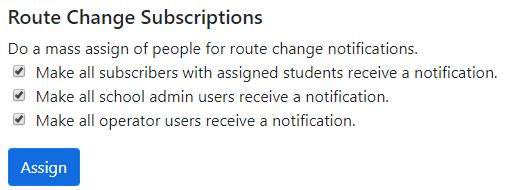 Subscription Settings Utilities - Route Change Subscriptions